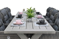 Norwich-Barcelona verstelbare Tuinset 6 Personen - Acacia / Kobo Grey