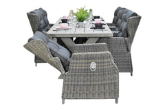 Norwich-Barcelona verstelbare Tuinset 6 Personen - Acacia / Kobo Grey