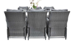 Norwich-Barcelona verstelbare Tuinset 6 Personen - Acacia / Rock Grey