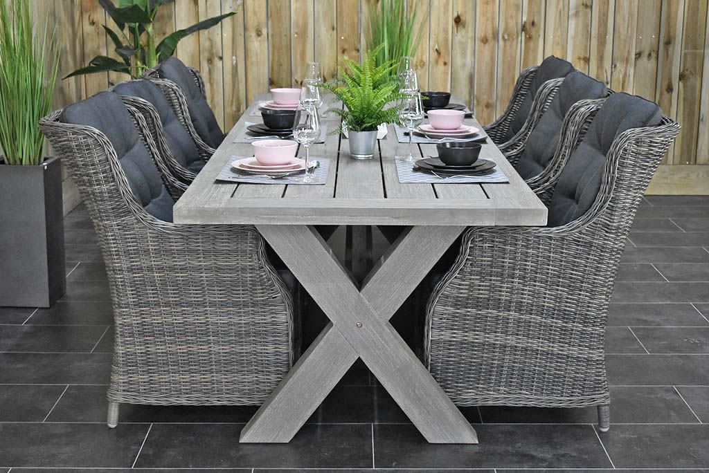 Norwich-Darwin Tuinset 6 Personen - Acacia / Kobo Grey