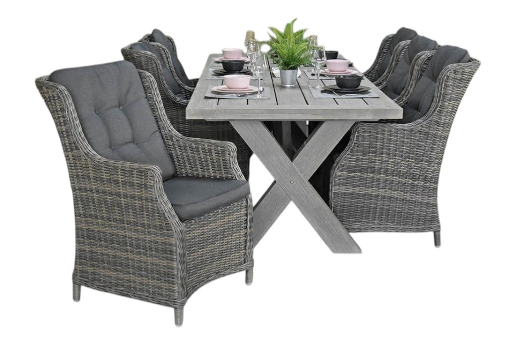 Norwich-Darwin Tuinset 6 Personen - Acacia / Kobo Grey
