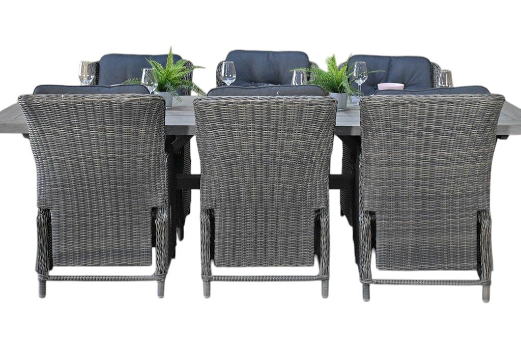 Norwich-Darwin verstelbare Tuinset 6 Personen - Acacia / Kobo Grey