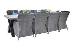 Norwich-Avalon Tuinset 8 Personen - Polystone, Gepoedercoat staal