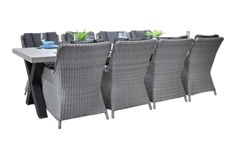 Norwich-Avalon Tuinset 8 Personen - Polystone, Gepoedercoat staal