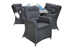Norwich-Delano Tuinset 8 Personen - Polystone, Gepoedercoat staal / Rock Grey