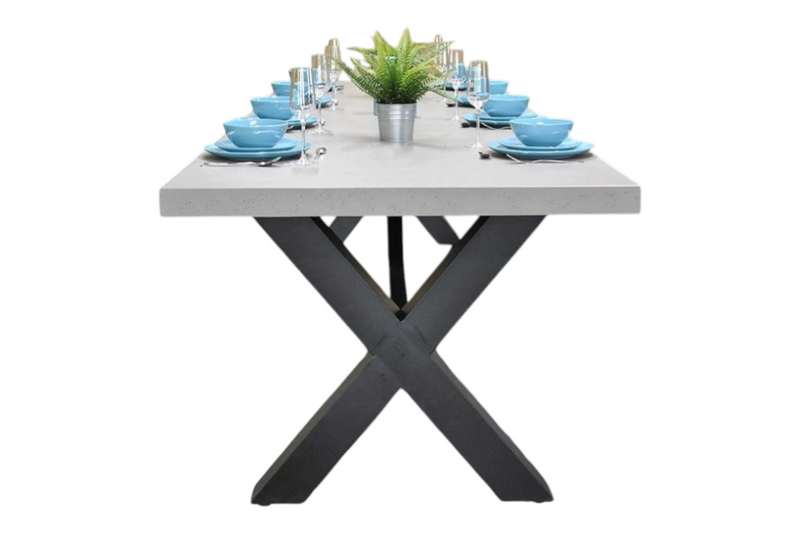 Norwich Rechthoekige Polystone Tuintafel 300 cm - Staal / Polystone