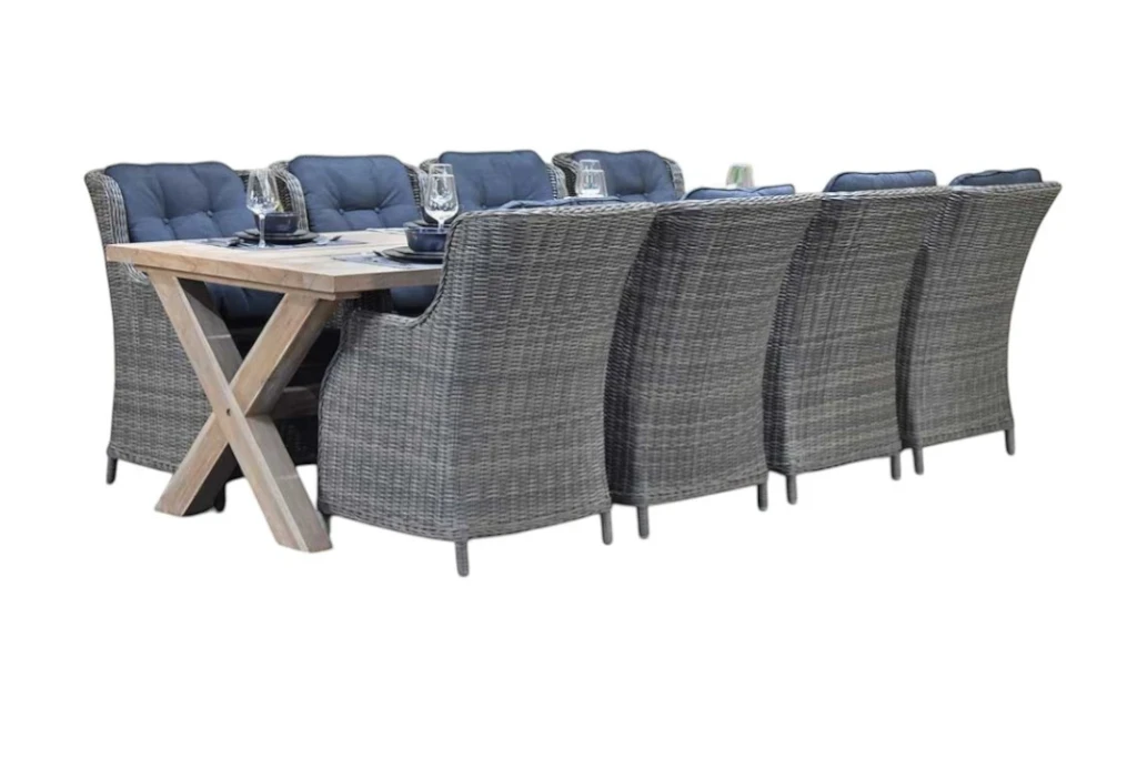 Norwich-Darwin Tuinset 8 Personen - Teak / Kobo Grey