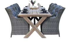 Norwich-Darwin Tuinset 8 Personen - Teak / Kobo Grey