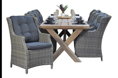 Norwich-Darwin Tuinset 8 Personen - Teak / Kobo Grey