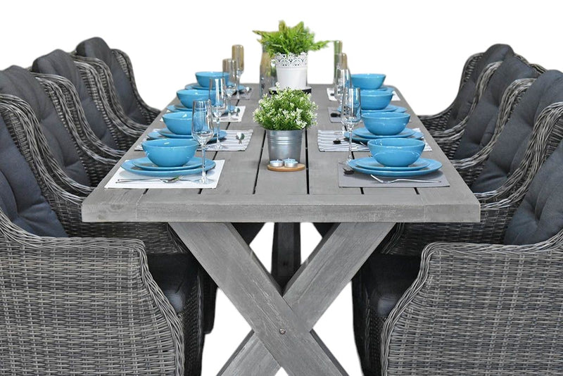 Norwich-Darwin Tuinset 8 Personen - Acacia / Kobo Grey