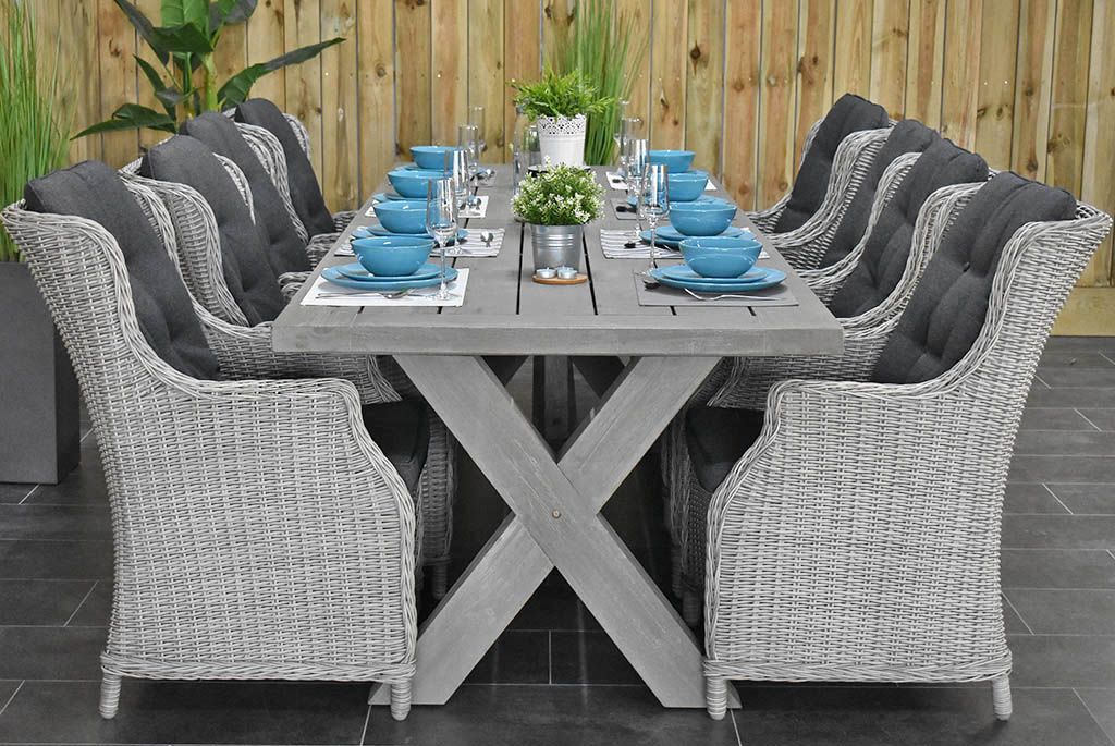 Norwich-Darwin Tuinset 8 Personen - Acacia / Light Kobo Grey