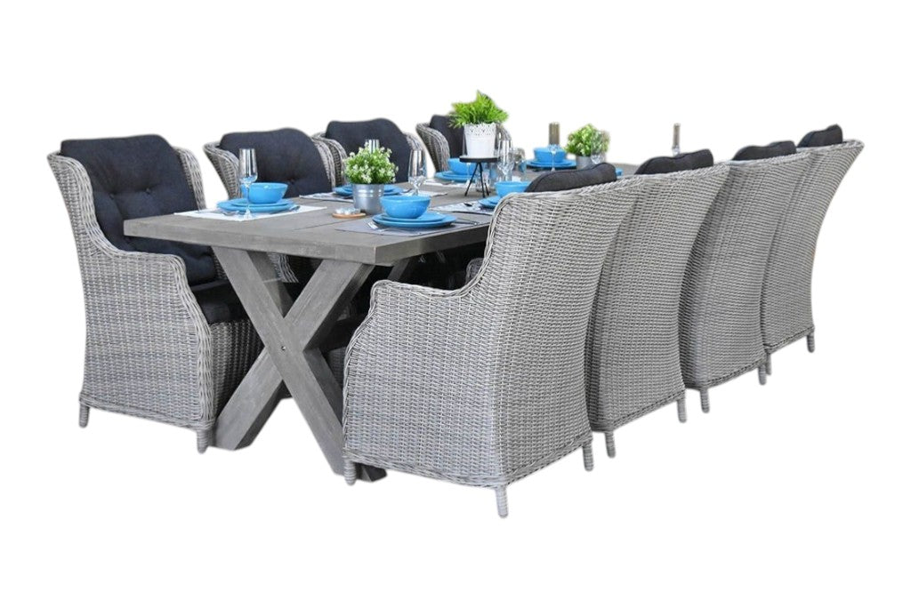 Norwich-Darwin Tuinset 8 Personen - Acacia / Light Kobo Grey