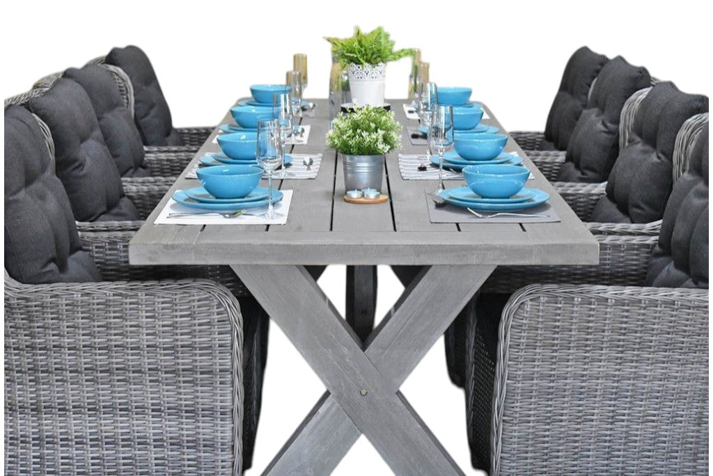 Norwich-Delano Tuinset 8 Personen - Acacia / Natural Grey