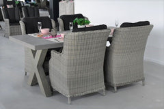 Norwich-Darwin Tuinset 4 Personen - Polystone, Vintage Antique Grey / Light Kobo Grey