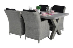 Norwich-Darwin Tuinset 4 Personen - Polystone, Vintage Antique Grey / Light Kobo Grey