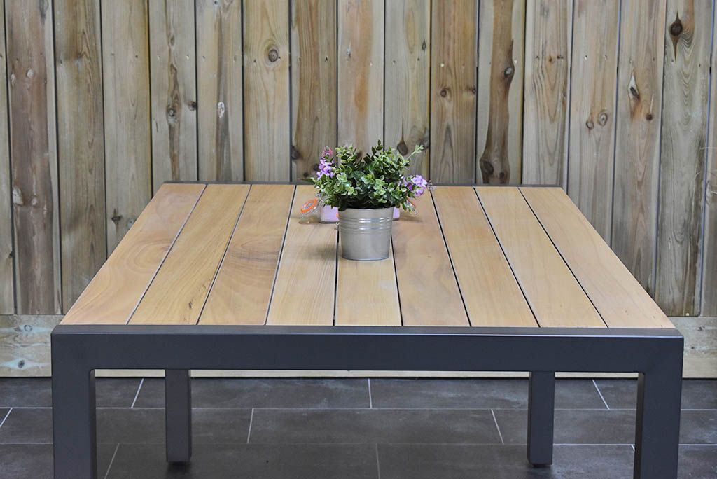 Oklahoma tuintafel 160x100 teak Dark Grey - onderstel - Outnest