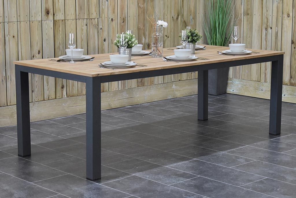 Birmingham Rechthoekige Tuintafel 220 cm - Dark grey
