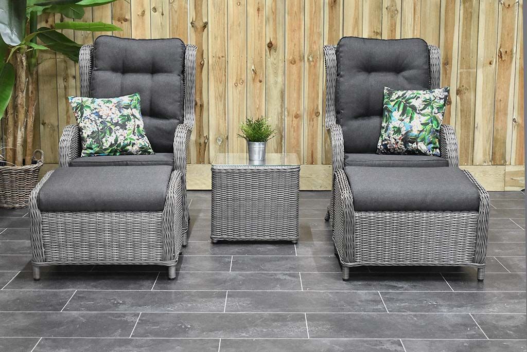 Phoenix Loungestoelenset - Natural Grey