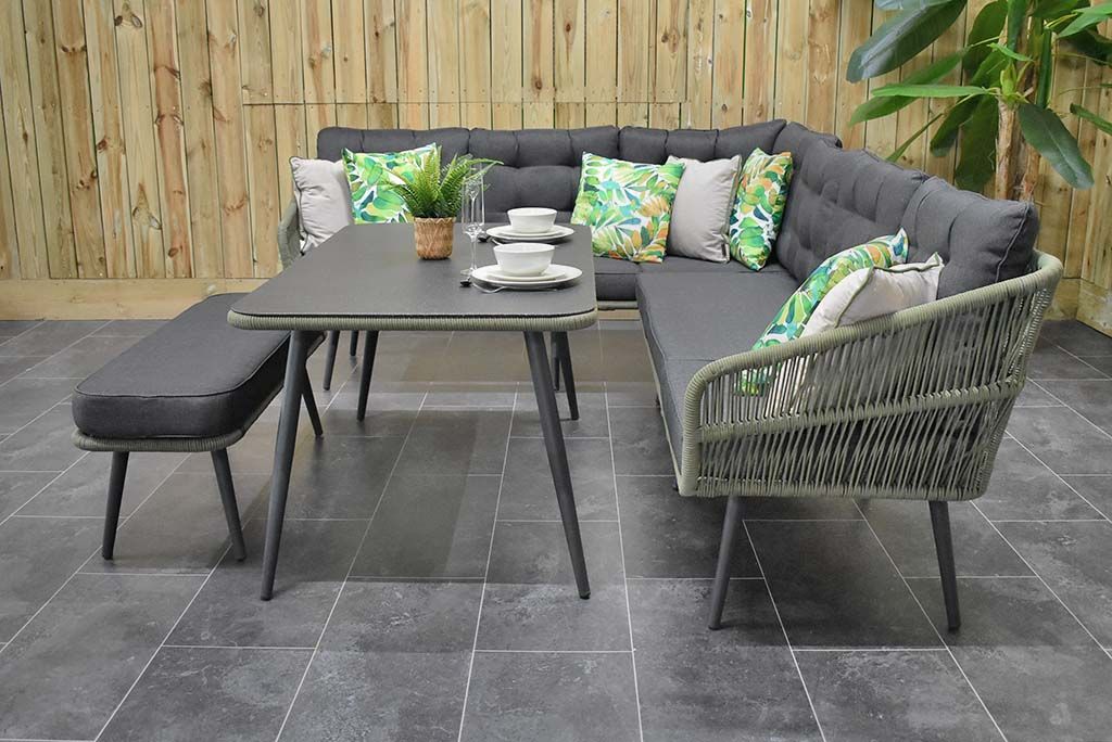 Positano Dining Loungeset - Olive Green