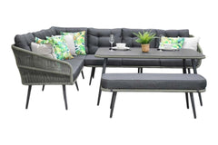 Positano Dining Loungeset - Olive Green