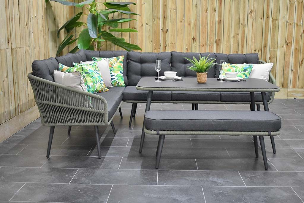 Positano Dining Loungeset - Olive Green