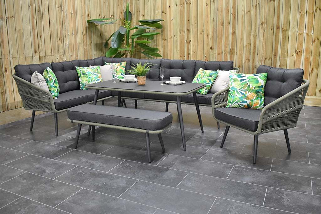 Positano Dining Loungeset - Olive Green