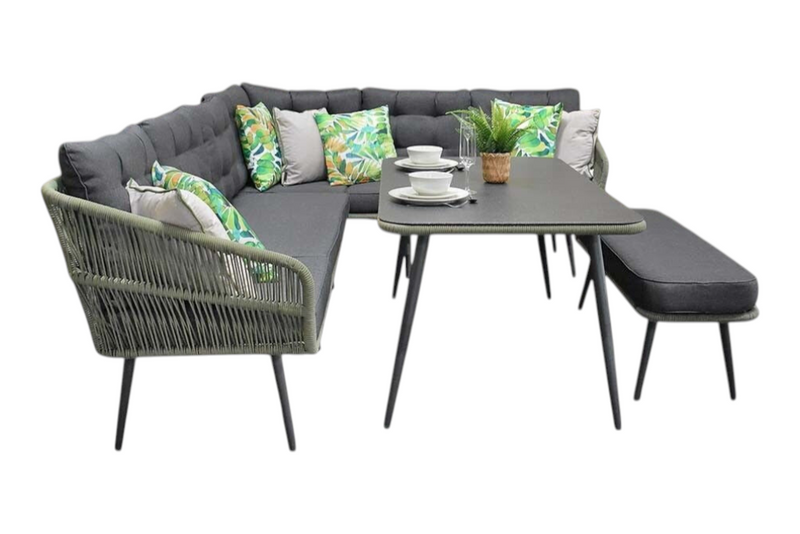 Positano Dining Loungeset - Olive Green