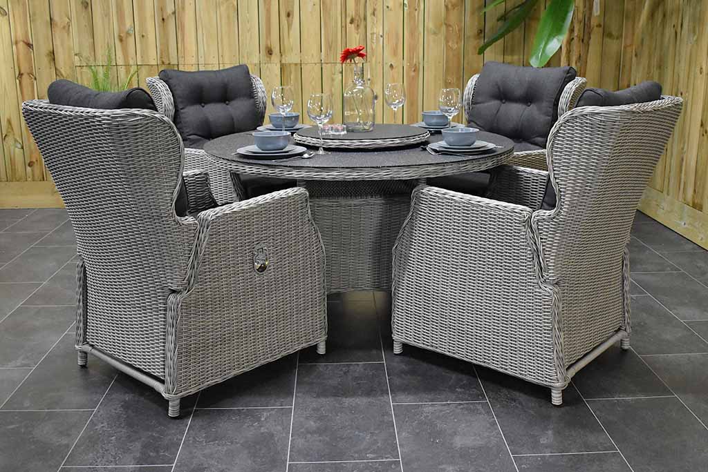 Rio tuinset 4 personen Barcelona Light Kobo Grey tafel detail
