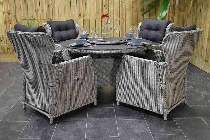 Rio tuinset 4 personen Barcelona Light Kobo Grey tafel detail