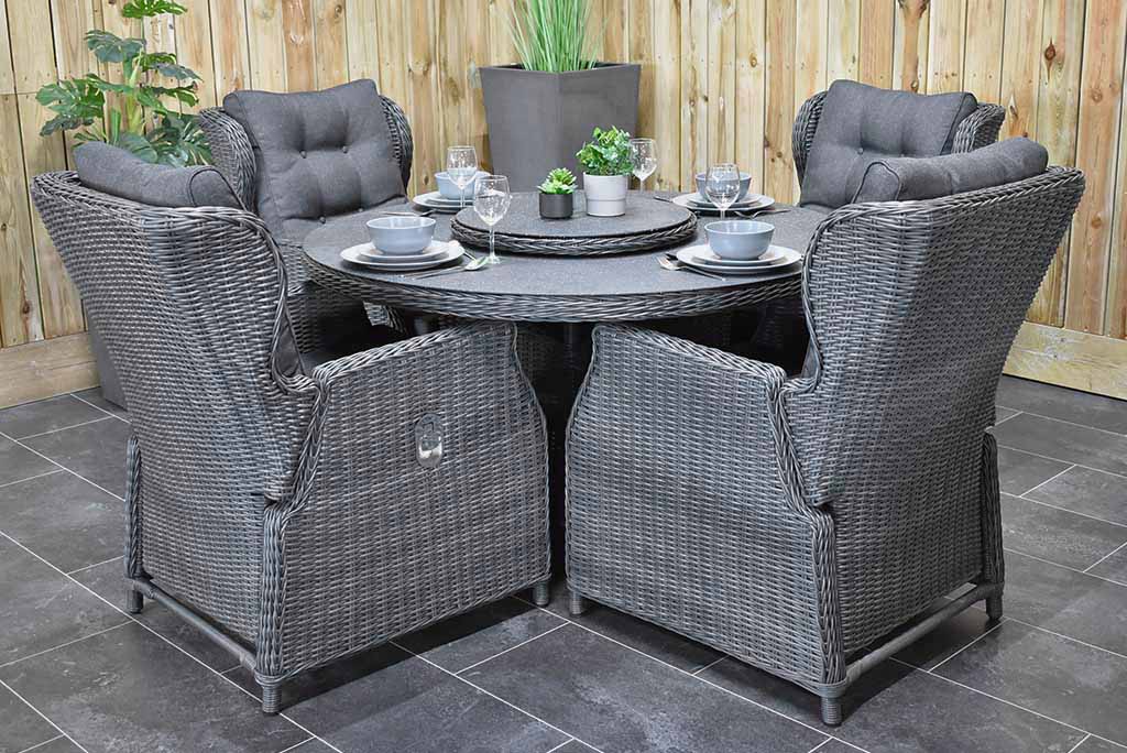 Outnest Rio tuinset 4 personen Barcelona Rock Grey compleet vooraanzicht