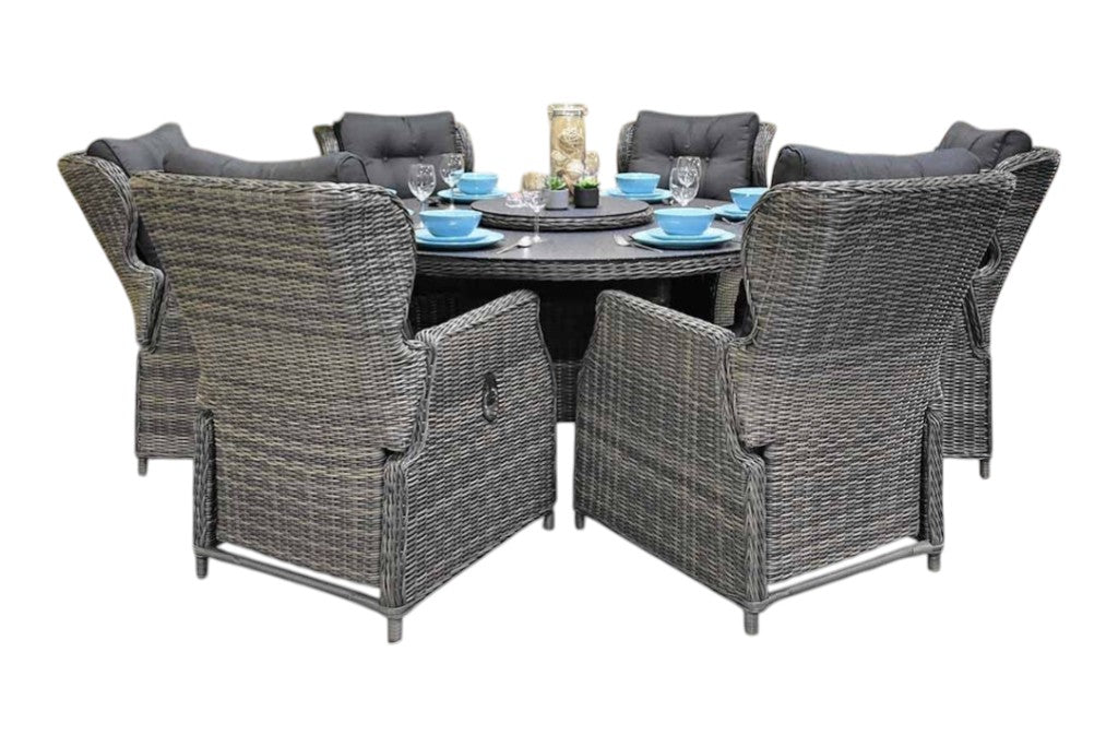 Rio-Barcelona verstelbare Tuinset 6 Personen - Kobo Grey / Spray Stone