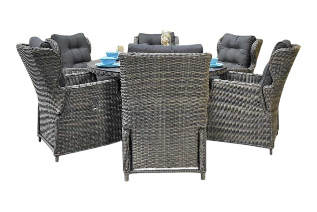 Rio-Barcelona verstelbare Tuinset 6 Personen - Kobo Grey / Spray Stone