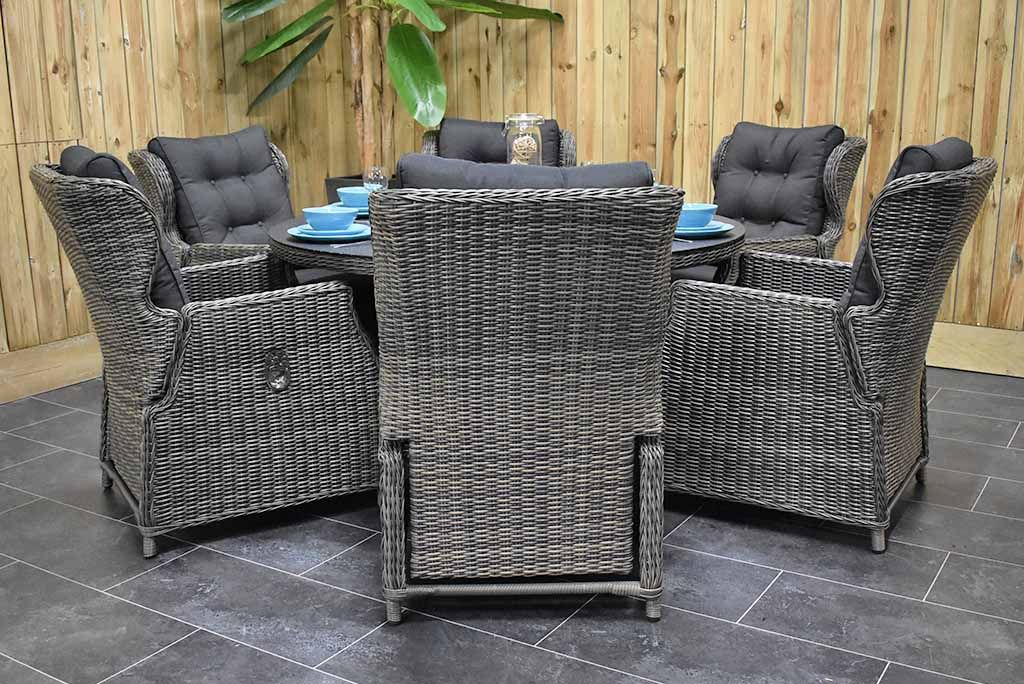 Rio-Barcelona verstelbare Tuinset 6 Personen - Kobo Grey / Spray Stone