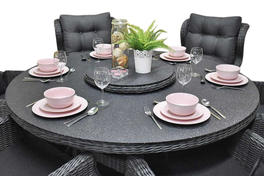 Rio-Barcelona verstelbare Tuinset 6 Personen - Rock Grey / Spray Stone