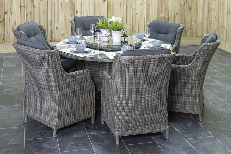 Rio-Darwin Tuinset 6 Personen - Glas / Kobo Grey