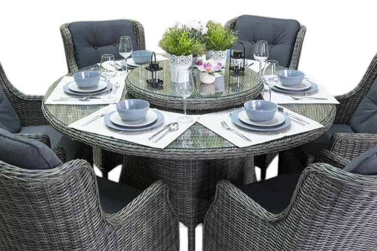 Rio-Darwin Tuinset 6 Personen - Glas / Kobo Grey