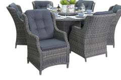 Rio-Darwin Tuinset 6 Personen - Glas / Kobo Grey