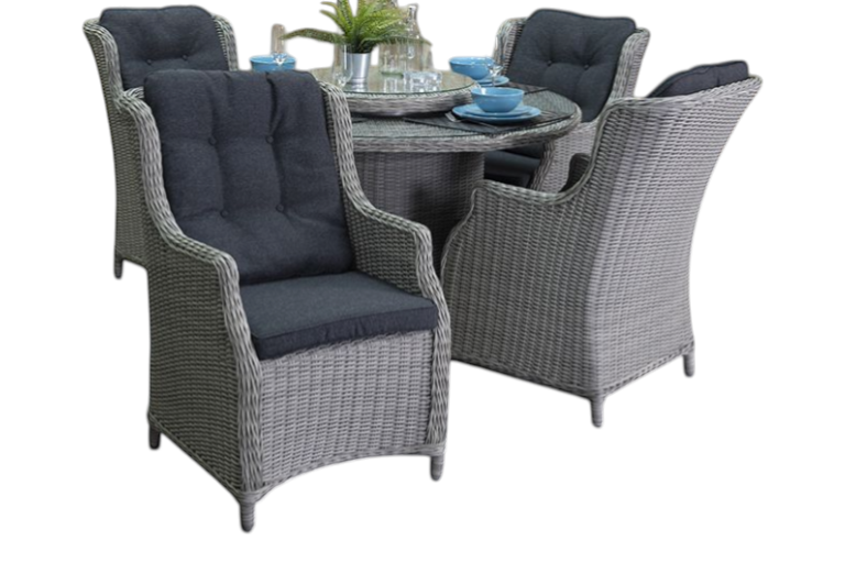 Rio tuinset 4 personen Darwin Light Kobo Grey sfeerbeeld in tuin