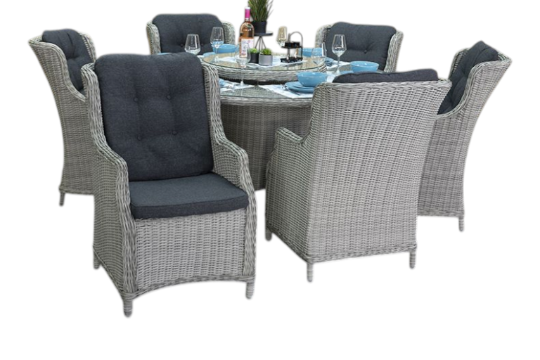 Rio-Darwin Tuinset 6 Personen - Glas / Light Kobo Grey