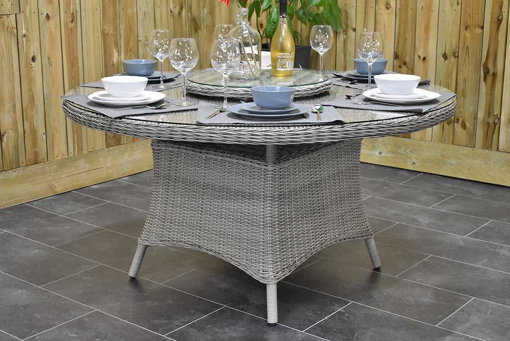 Rio Ronde Tuintafel 150 cm - Glas / Light Kobo Grey