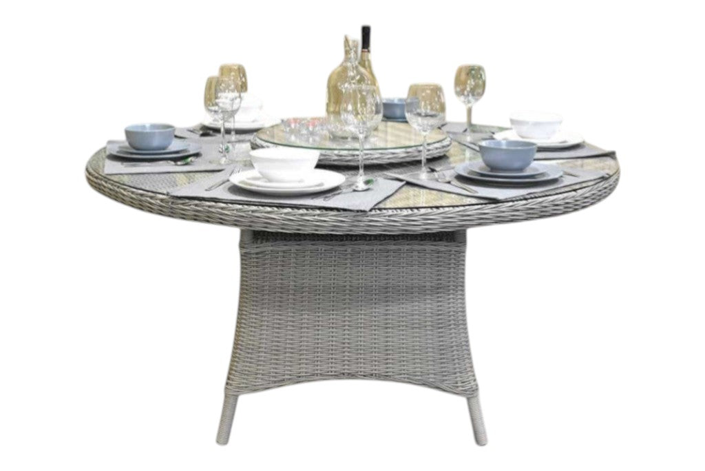 Rio Ronde Tuintafel 130 cm - Glas / Light Kobo Grey