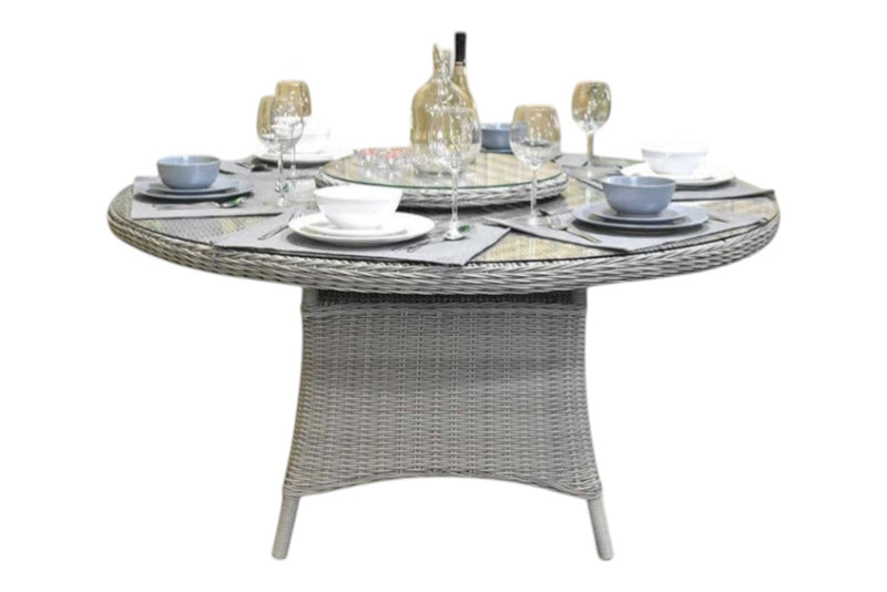 Rio Ronde Tuintafel 130 cm - Glas / Light Kobo Grey