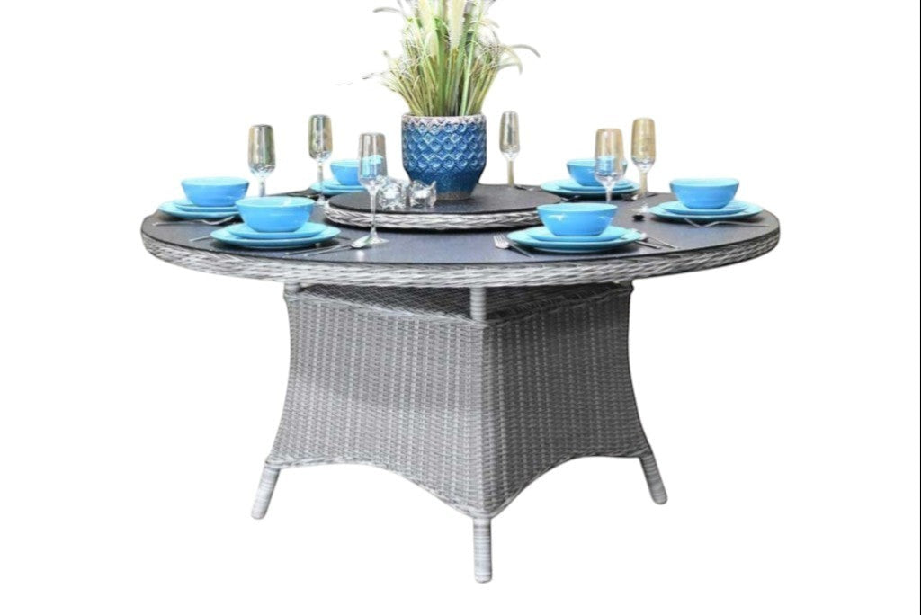 Rio Ronde Tuintafel 130 cm - Spraystone / Light Kobo Grey