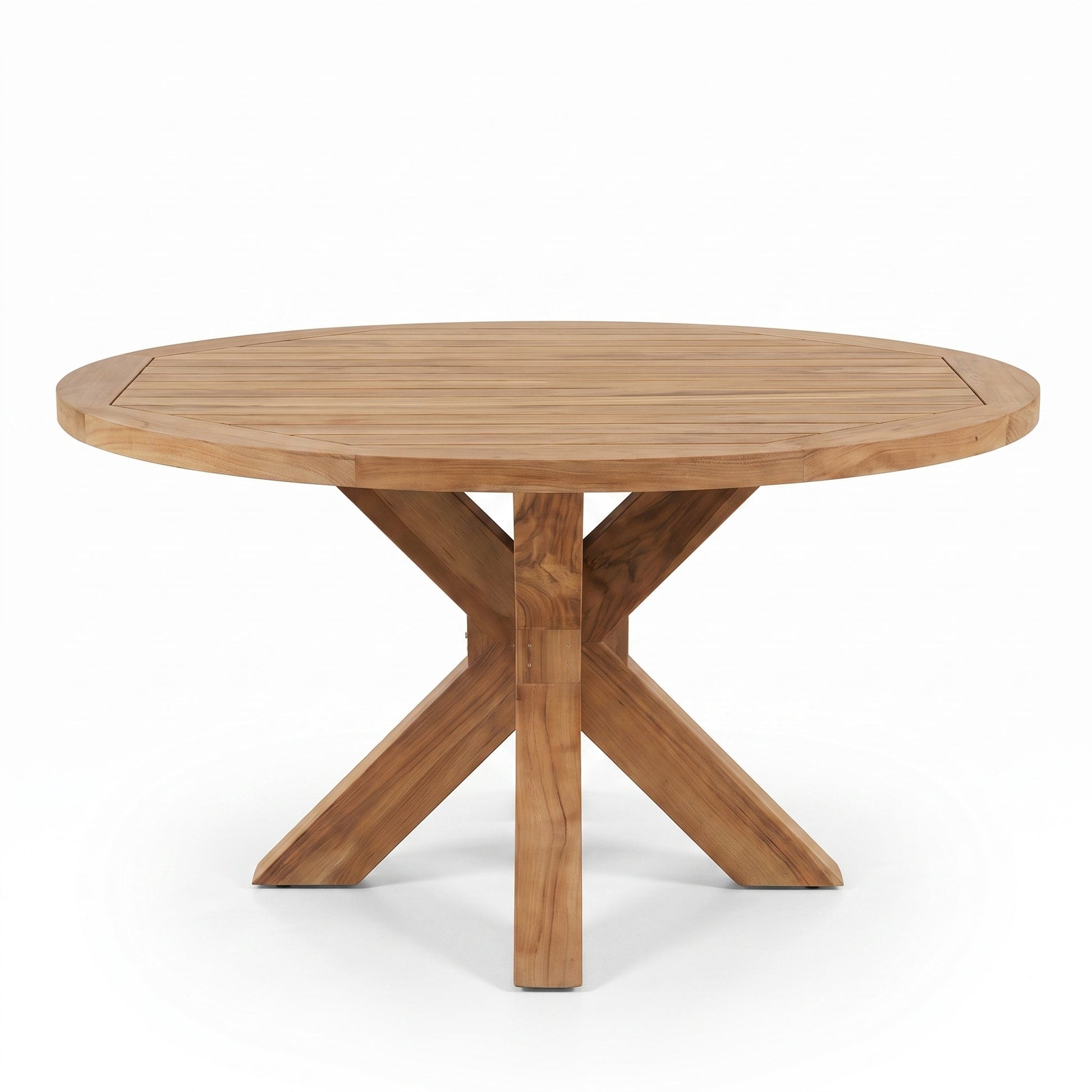 Surakarta Ronde Tuintafel Teak 150 cm in een sfeervolle tuin - Outnest tuinmeubelen