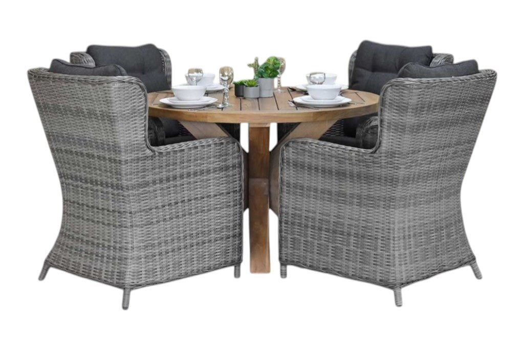 Surakarta-Delano Tuinset 4 Personen - Natural Grey