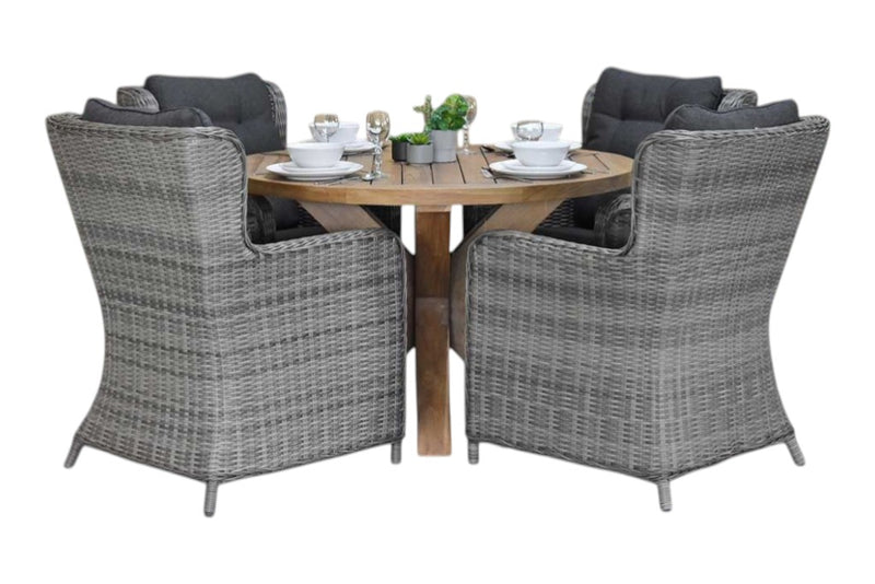Surakarta-Delano Tuinset 4 Personen - Natural Grey
