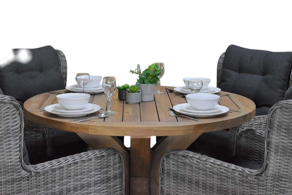 Surakarta-Delano Tuinset 4 Personen - Natural Grey