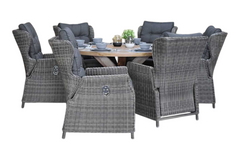 Surakarta-Barcelona verstelbare Tuinset 6 Personen - Kobo Grey