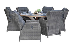 Surakarta-Barcelona verstelbare Tuinset 6 Personen - Kobo Grey