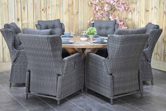 Surakarta-Barcelona verstelbare Tuinset 6 Personen - Rock Grey